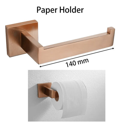 Brushed Rose Gold Towel Rack Robe Hook Bathroom