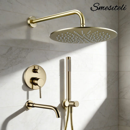 Bathroom Faucet Shower Mixer Tap Spout Black Solid