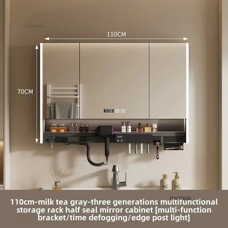 Smart Bathroom Mirror Storage Cabinet Light Bathroom Mirror