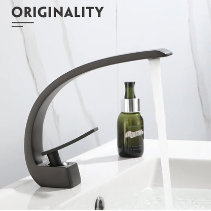 Basin Faucet Modern Bathroom Mixer Tap Black/Gold Wash