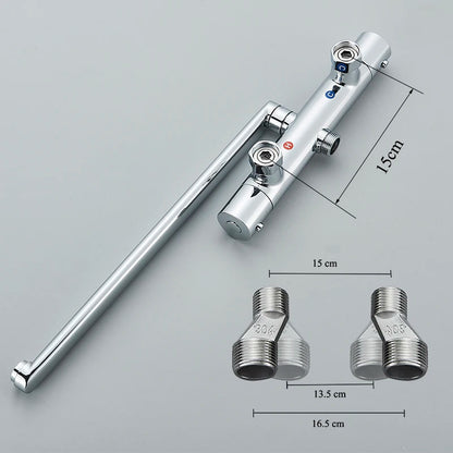 Thermostatic Shower Faucet Mixing Valve Bathroom Long Rotate