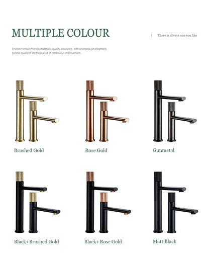 Knurled Faucet Brushed Gold Basin Faucet Bathroom Taps