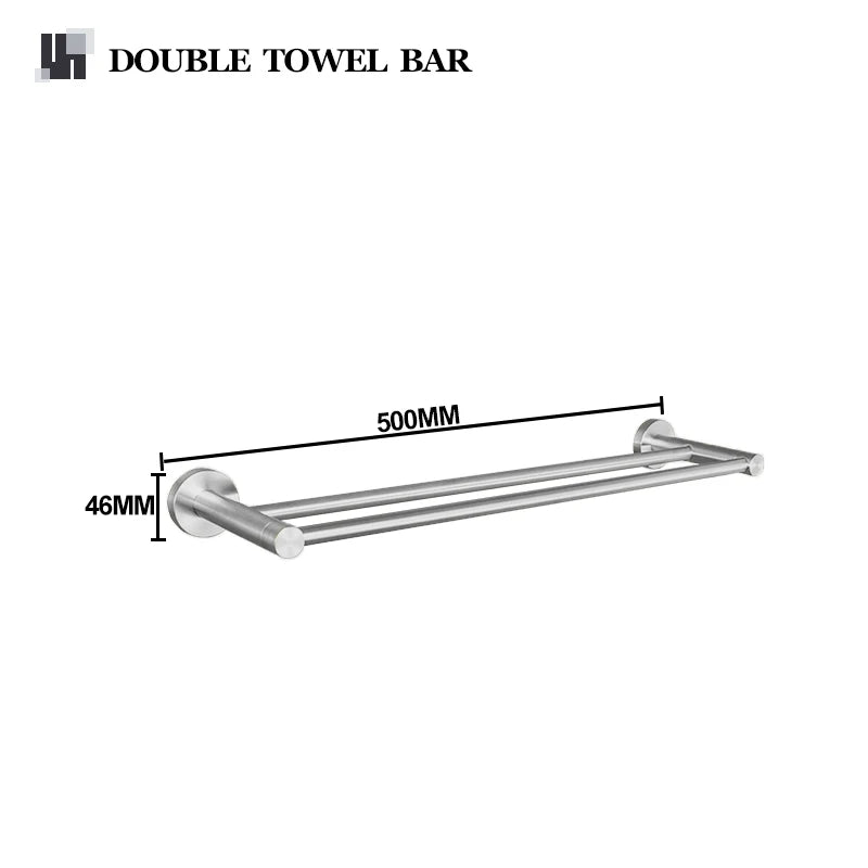 Brushed Nickel Bathroom Towel Bar Bath Robe Hook