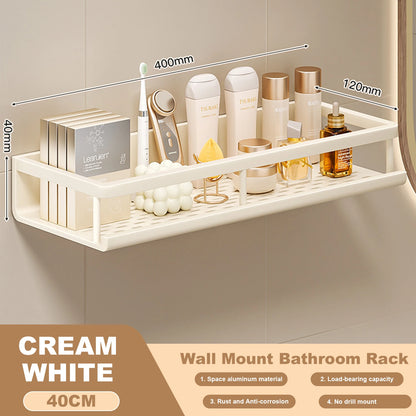 Punch-Free Bathroom Rack Bathroom Shelf Toilet Space Aluminum