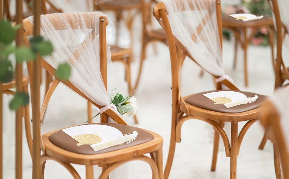 30-120pcs Wedding Hand Fans Folding Fans Guest Paper