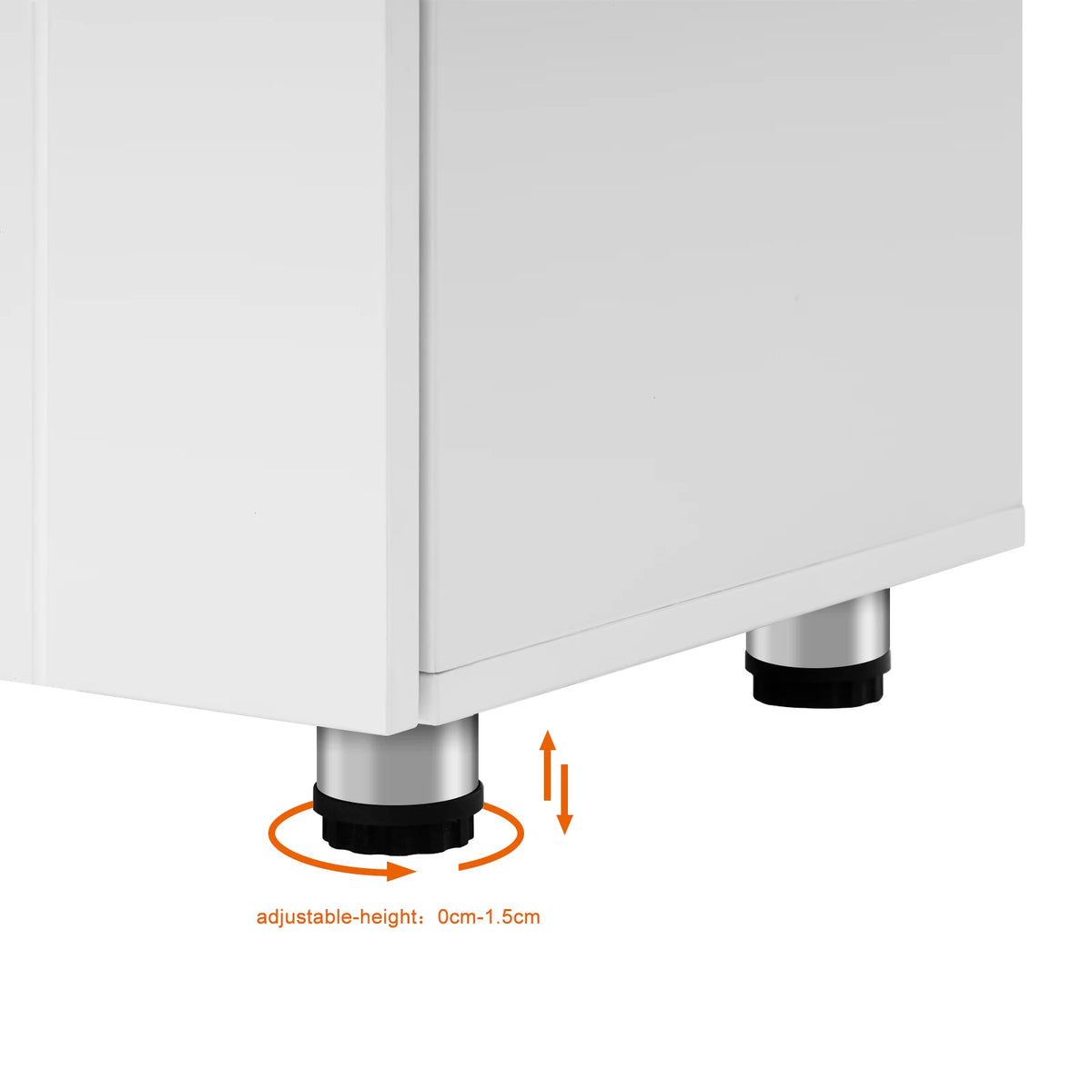 Eugad White Bathroom Cabinet Adjustable Shelves Doors