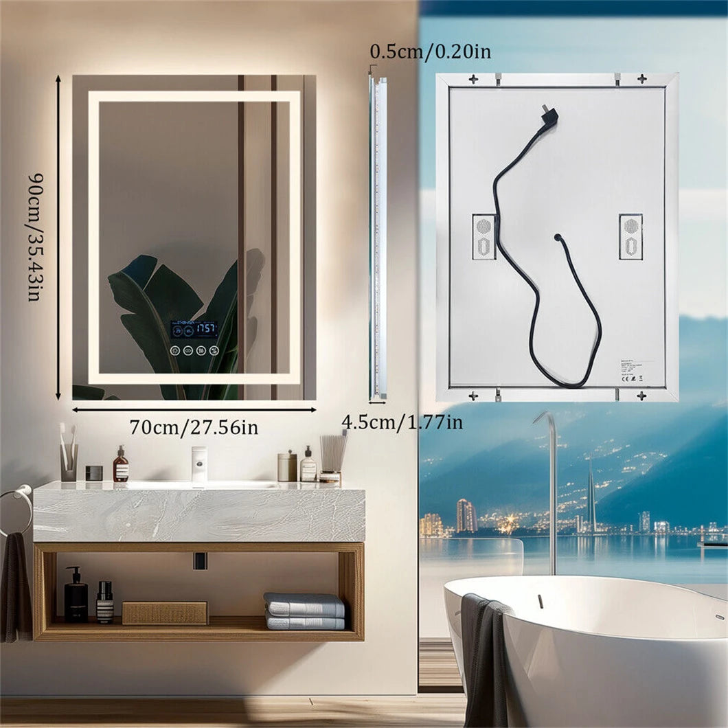Smart Led Bathroom Mirror Rectangle Wall Mount Mirror