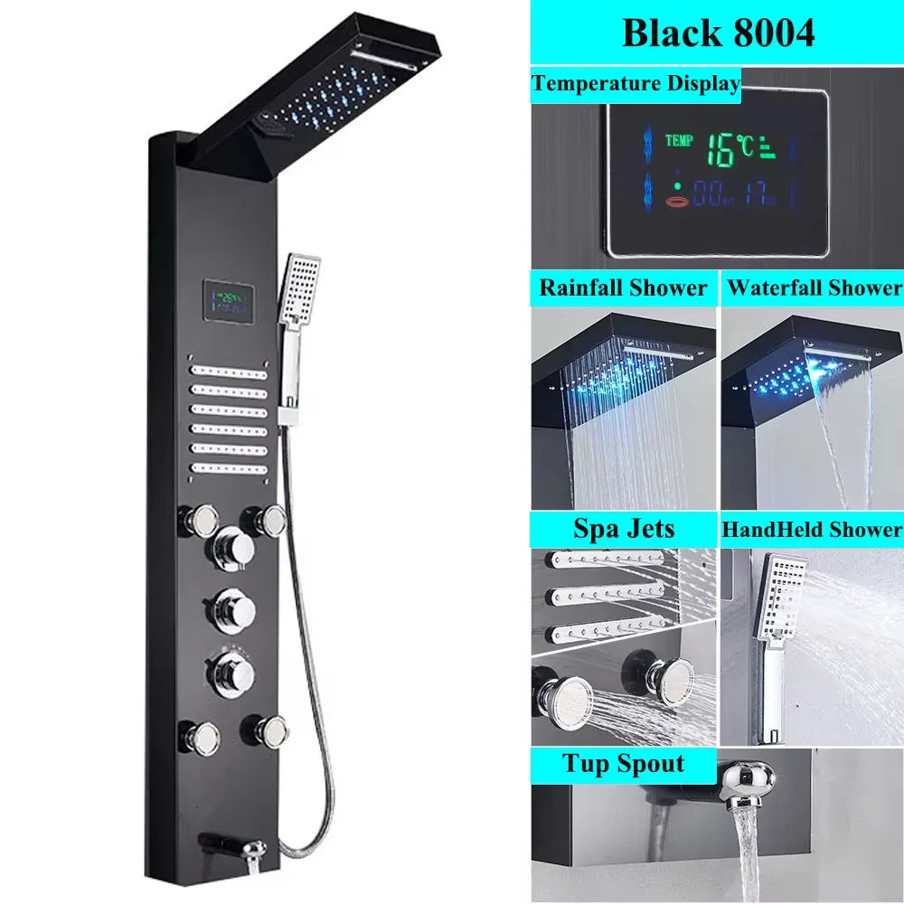 Shower Panel Tower System Rain Waterfall Shower Column