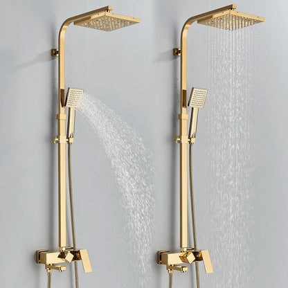 Golden Shower Faucet Rainfall 3/4-Way Bathtub Tap Bathroom