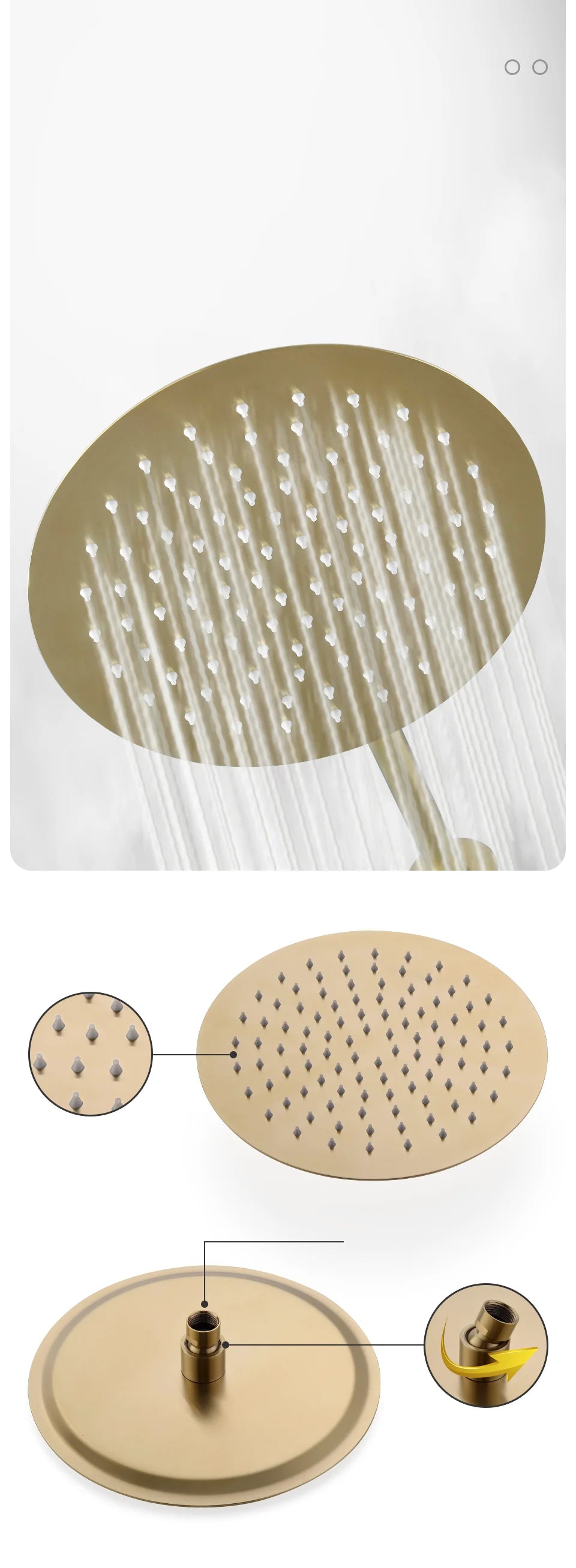Bathroom Shower System Brushed Gold Cold Faucet Bath