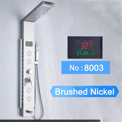 Shinesia Led Shower Panel Waterfall Rain Digital Display