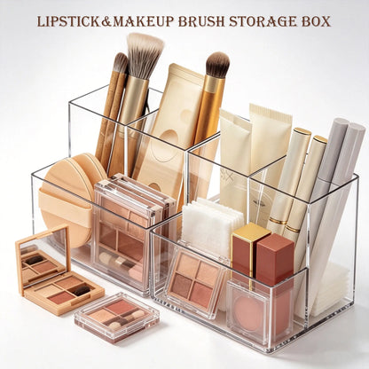 1/2pc Transparent Makeup Storage Box Acrylic Mirror Cabinet