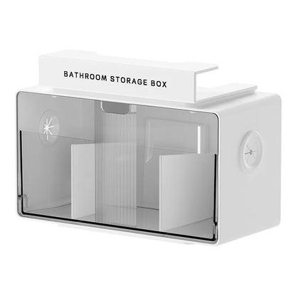 Bathroom Mirror Cabinet Storage Box Drill-Free Toiletries Cotton