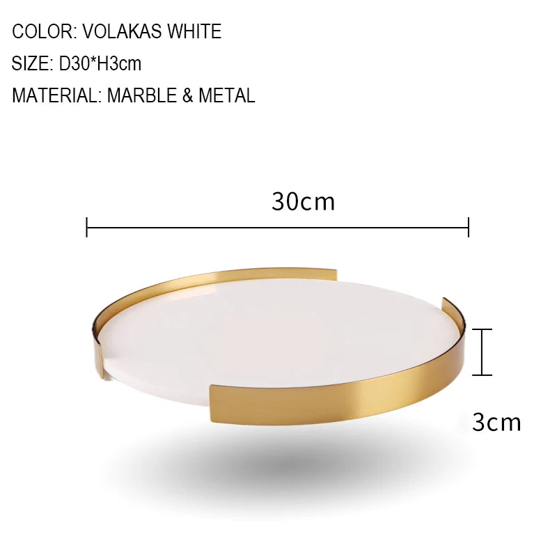 Scandinavian Decorative Natural Marble Tray Bathroom Luxury