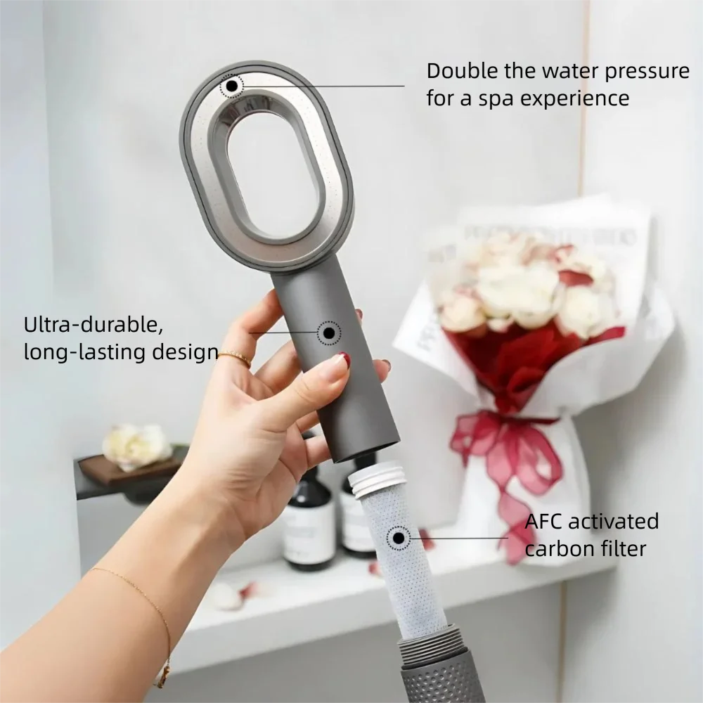 Filter Shower Head Beauty High Pressure Black Hand