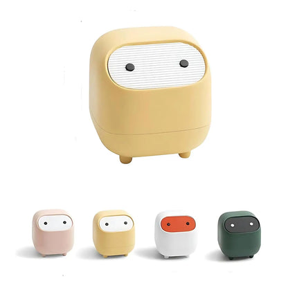 Mini Trash Can Lid Cute Ninja Desktop Trash