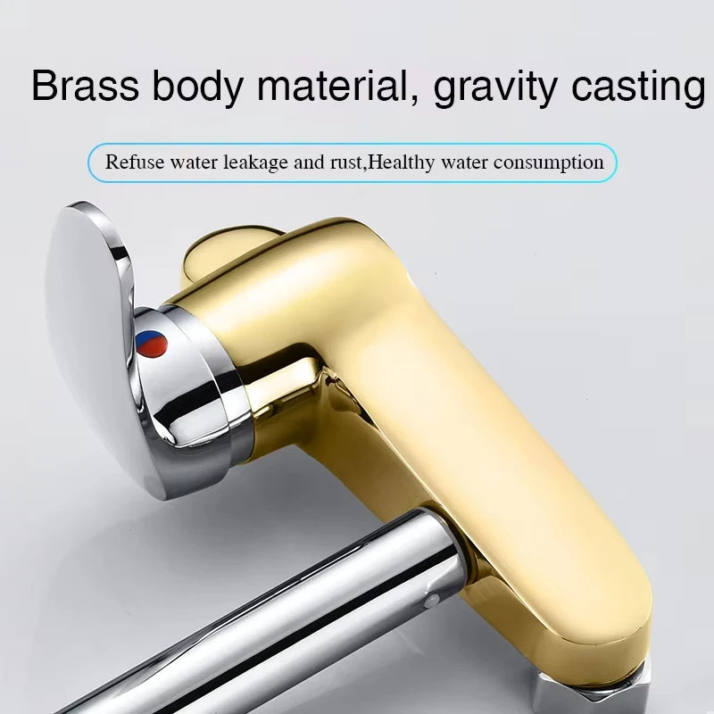 Wall Mounted Faucet Mixer Sink Faucet 360 Degree