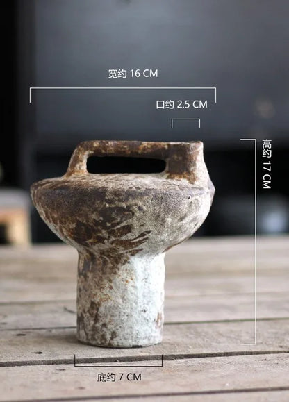 Wabi Sabi Style Ceramic Vase Retro Dried Flowers
