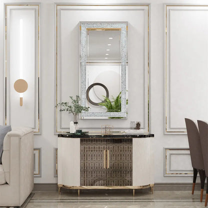 120x60cm Crystal Crush Diamond Wall Mirror Gorgeous