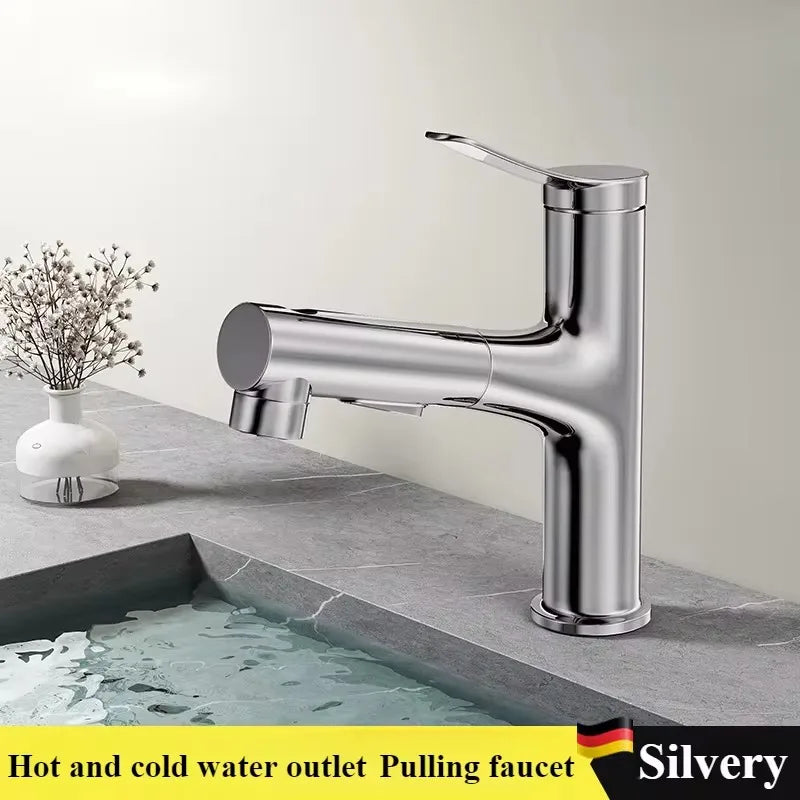 Pull-Out Bathroom Faucet Cold Water Outlet Bathroom Sink