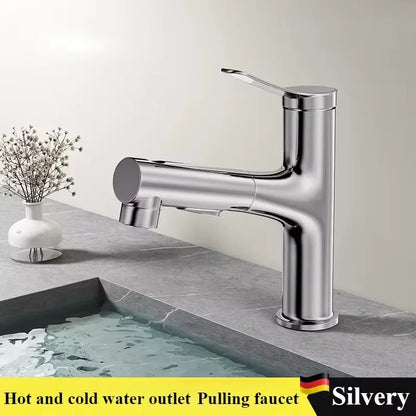 Pull-Out Bathroom Faucet Cold Water Outlet Bathroom Sink