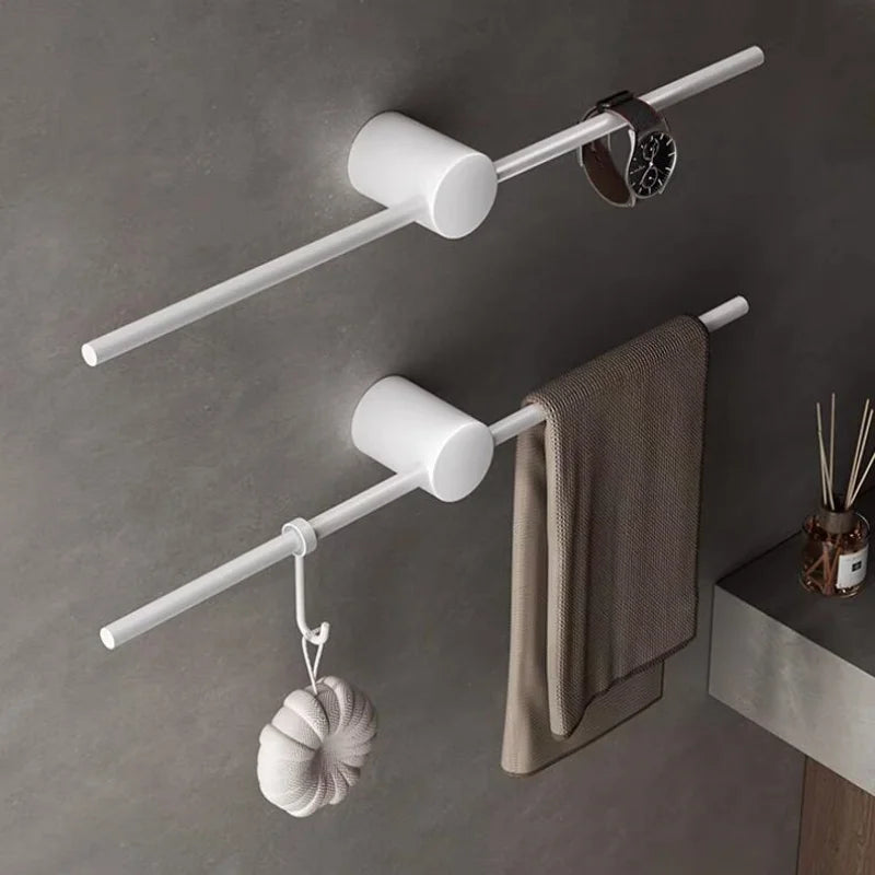 Bathroom Towel Rack Brass Wall-Mounted Toilet Space White