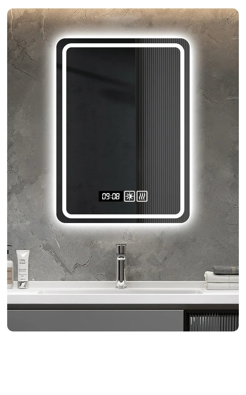 Hotel Bathroom Mirror Square Smart Led Bathroom Light