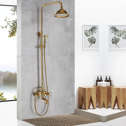 Golden Shower Bathroom Bath Shower Faucet Brass Swivel