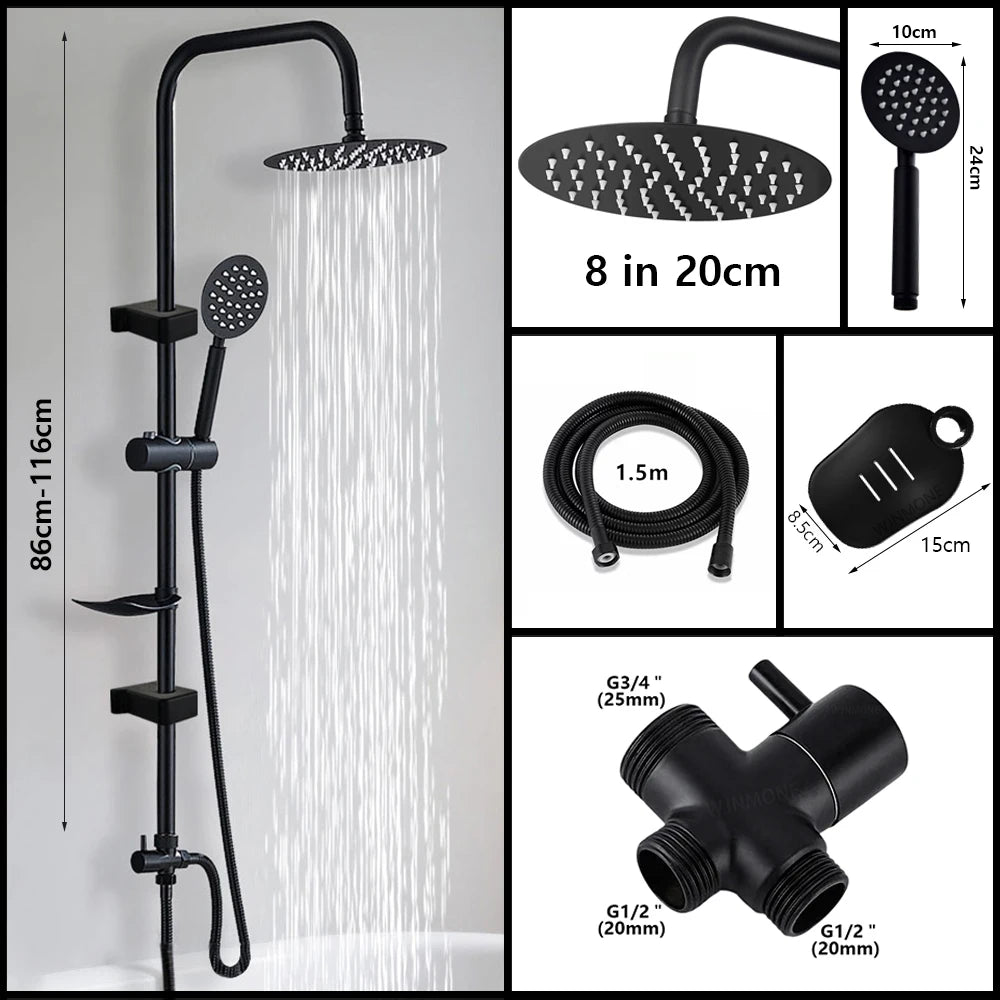 Split Rain Shower Column 304 Stainless Steel Shower