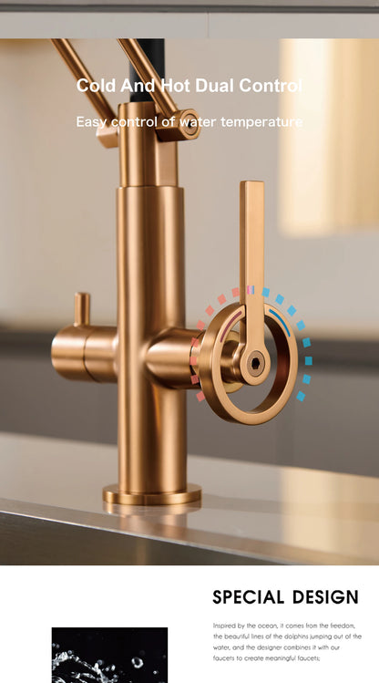 Gun Gray Brass Island Style Faucet Filtered Water