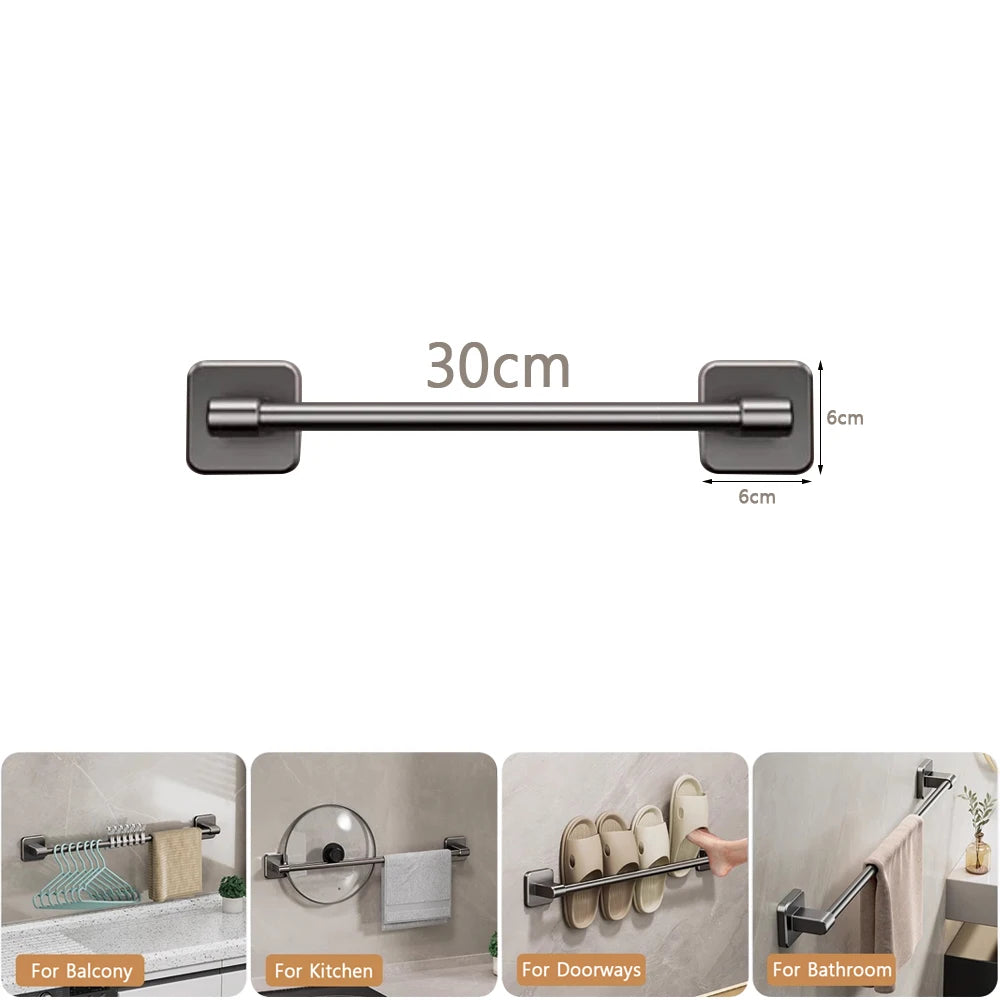 Bathroom Towel Rack Punch Black White Grey Bath