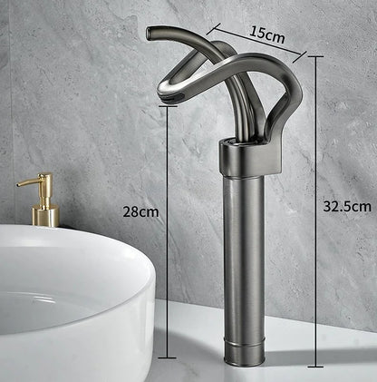 Faucet Bathroom Hollow Out Design Waterfall Basin Mixer