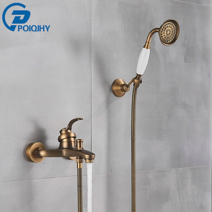 Poiqihy Wall Mounted Hand Held Shower Head Kit