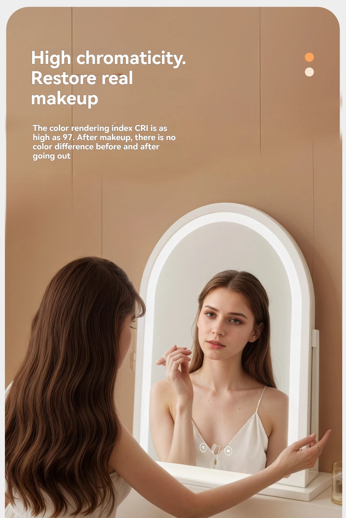 Large Arch-Shaped Makeup Mirror Led Light Desktop Vanity