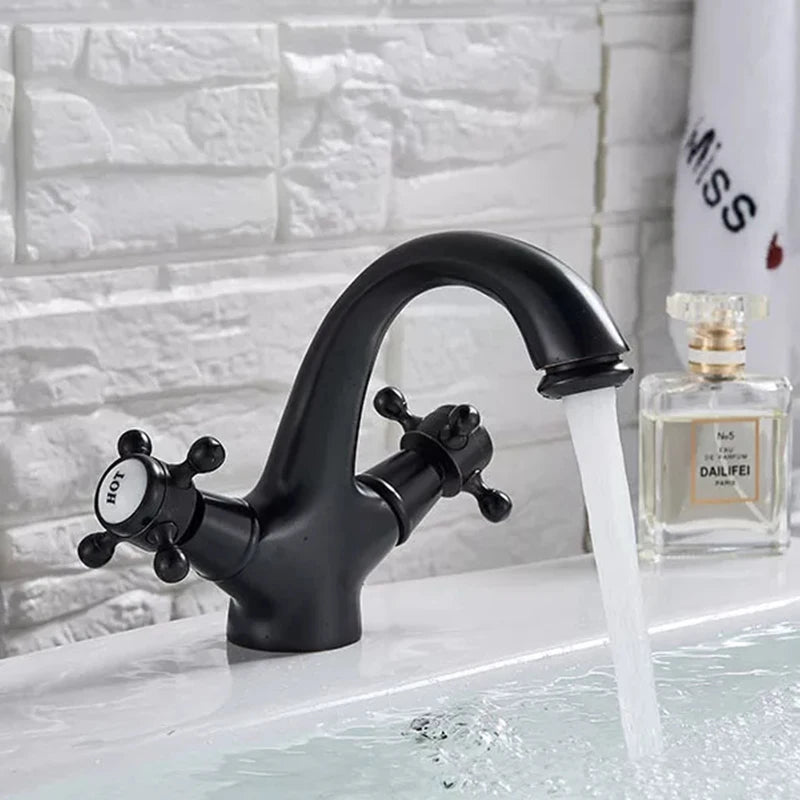 Deck Install Antique Brass Basin Faucet Bathroom Basin