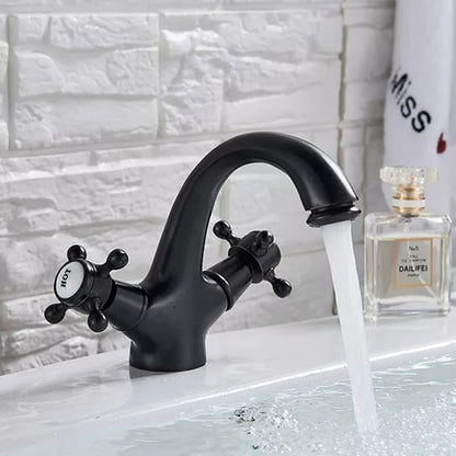 Deck Install Antique Brass Basin Faucet Bathroom Basin