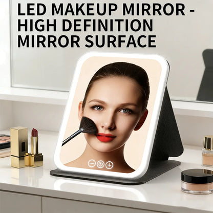 Led Lighted Makeup Mirror Foldable Rechargeable - Compact