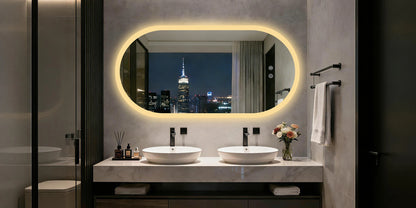 80/100/120cm Long Oval Led Bathroom Mirror Backlit Wall