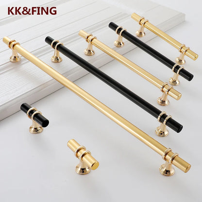 Kk&Fing Cabinet Wardrobe Door Golden Handles Lengthen Light