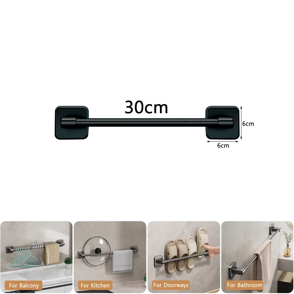 Bathroom Towel Rack Punch Black White Grey Bath