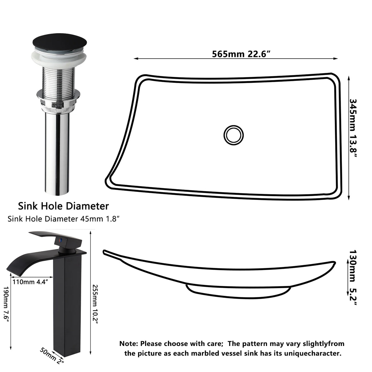 Kemaidi Bathroom Sink Vessel Sink Basin Above Counter