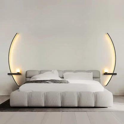Modern Led Simple Art Bedroom Bedside Wall Lamp