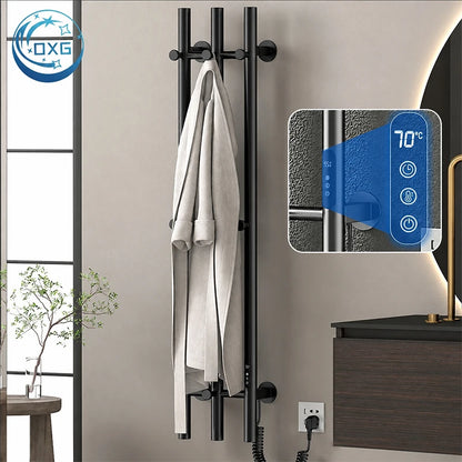 Oxg 3-Bar Electric Heated Towel Rack Timer Wall