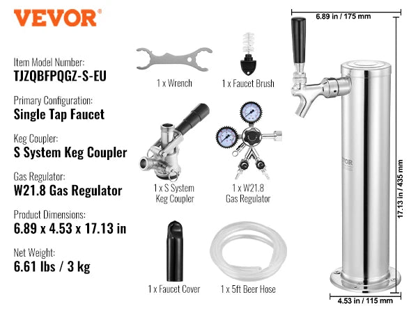 Succebuy Kegerator Tower Kit Tap Beer Conversion Kit