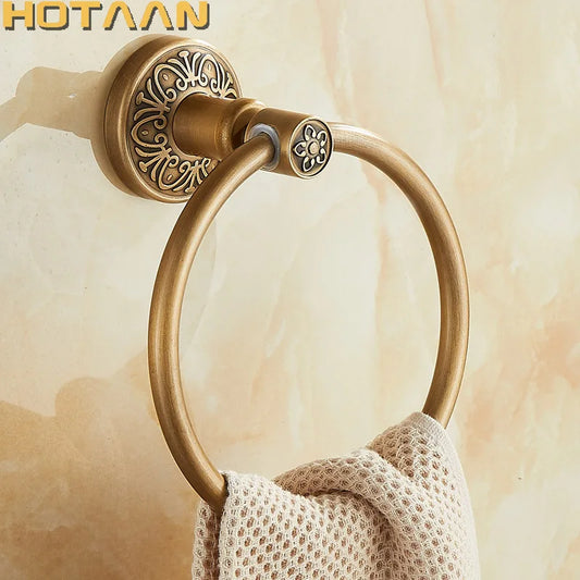 Solid Aluminium Wall-Mounted Round Antique Brass Color Towel