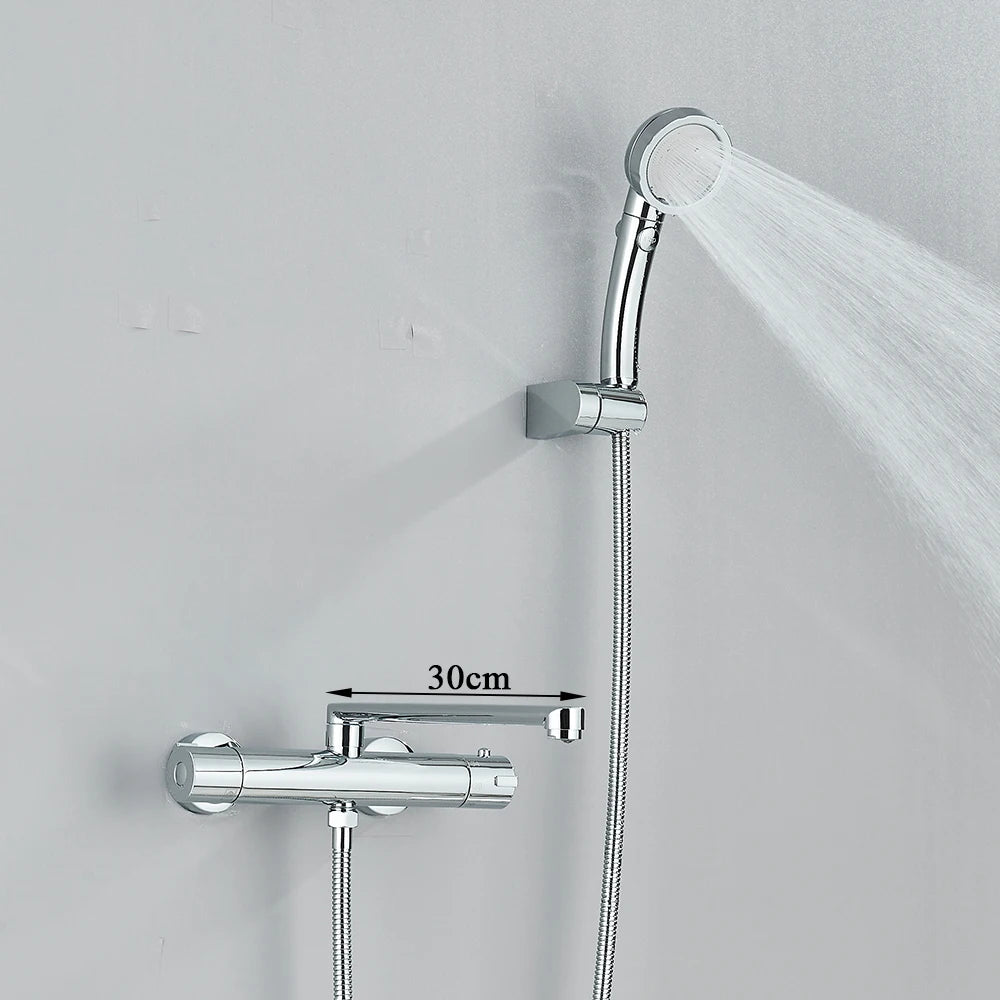 Thermostatic Shower Faucet Bathroom Black Mixertap Thermostat