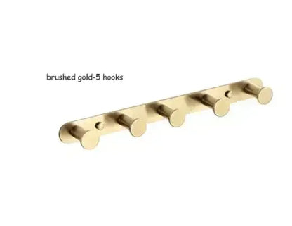 Brushed Gold/White/Matte Black Stainless Steel Hooks Bathroom