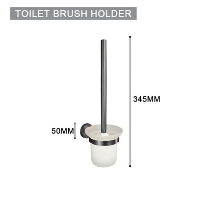 Grey Bathroom Hardware Kit Stainless Steel Round Wall