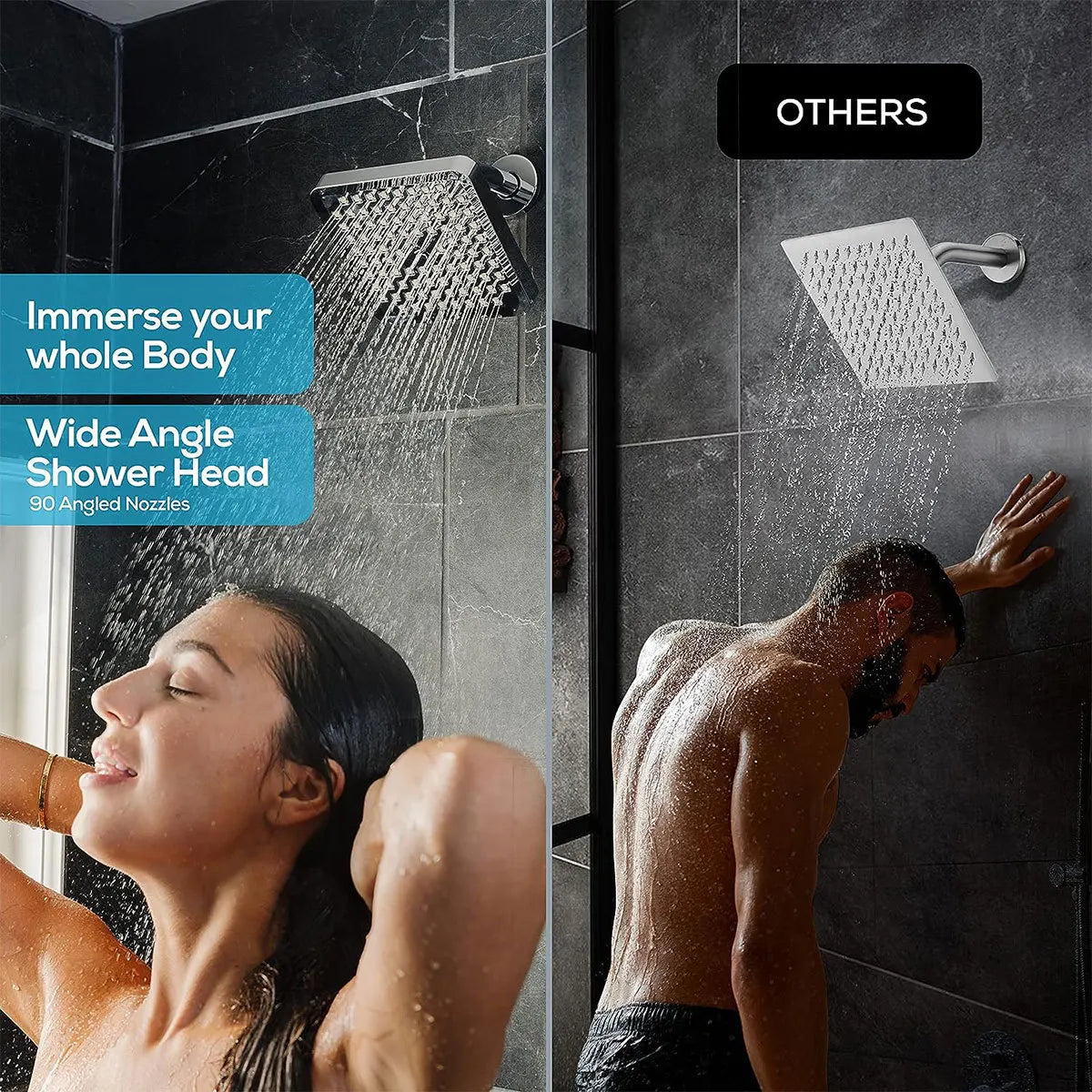 Inches High Pressure Rain Shower Head Arm 1min