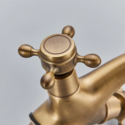 Deck Install Antique Brass Basin Faucet Bathroom Basin